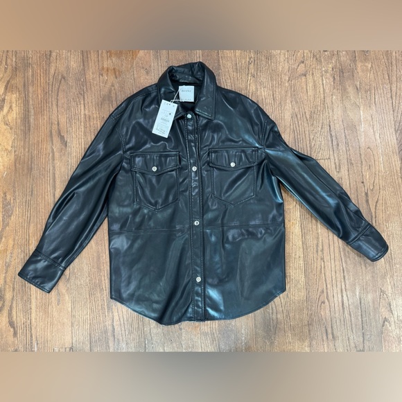 Bershka Black Leather-Style Jacket - Picture 2 of 6